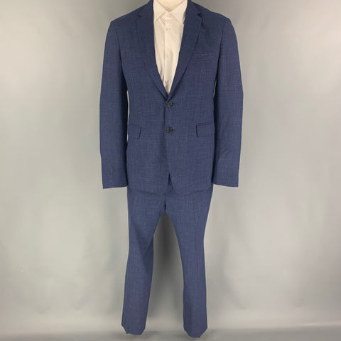 BURBERRY Size 42 Navy Blue Wool Blend Notch Lapel Suit