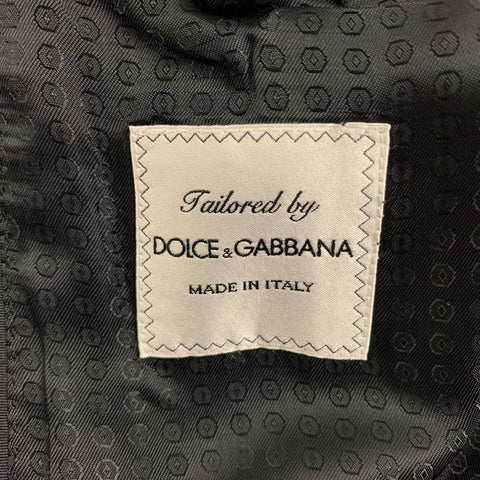 DOLCE & GABBANA Size 42 Navy Black Wool Blend Coat