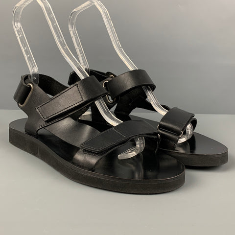 A.P.C. Size 8 Black Leather Sandals