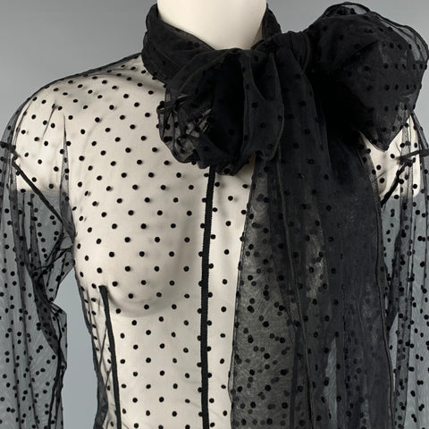 MARC JACOBS Taille 2 Blouse à nœud à pois noirs