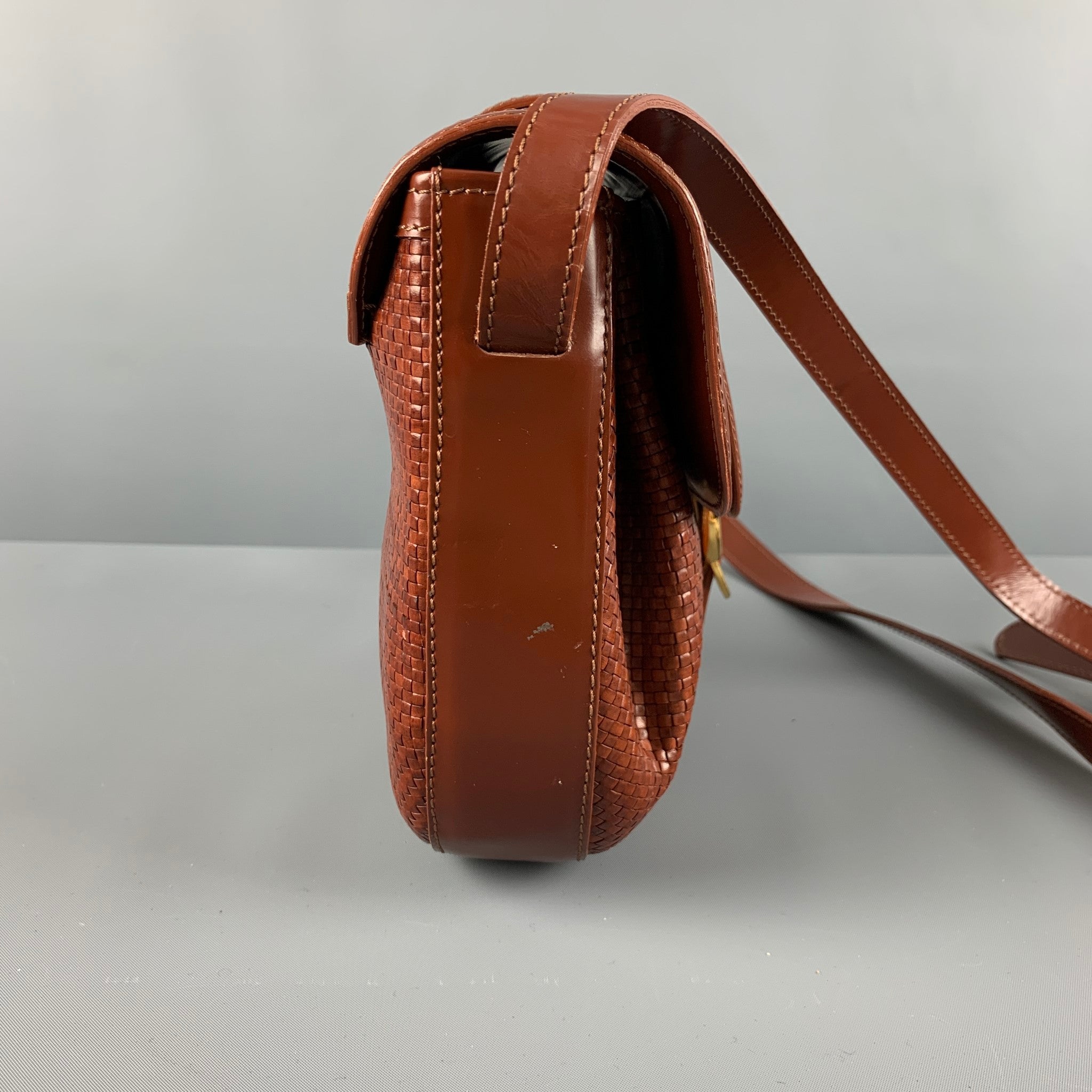 BALLY Brown Woven Leather Cross Body Handbag & Leather Goods – Sui