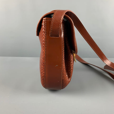 BALLY Brown Woven Leather Cross Body Handbag & Leather Goods