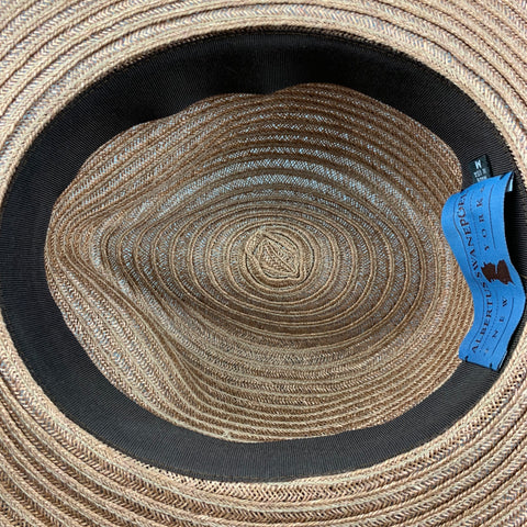 ALBERTUS SWANEPOEL Size M Brown Woven Fedora Hat
