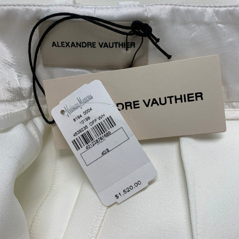 ALEXANDER VAUTHIER Size 8 Off White Polyester Elastane Dress Pants