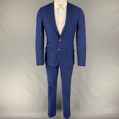 PAUL SMITH Size 38 Blue Wool Mohair Notch Lapel Suit