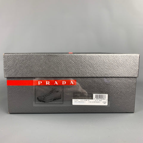 PRADA Talla 9 Zapatillas altas con cordones de ante gris