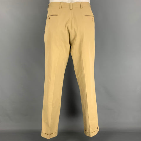 POLO by RALPH LAUREN Size 46 Beige Cotton Notch Lapel Suit