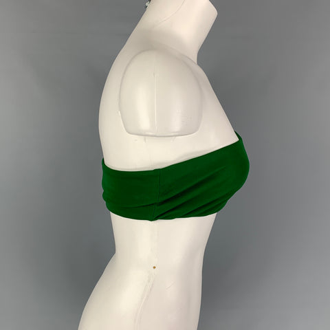 BRANDON MAXWELL Size 4 Forest Green Rayon Bandeau Top