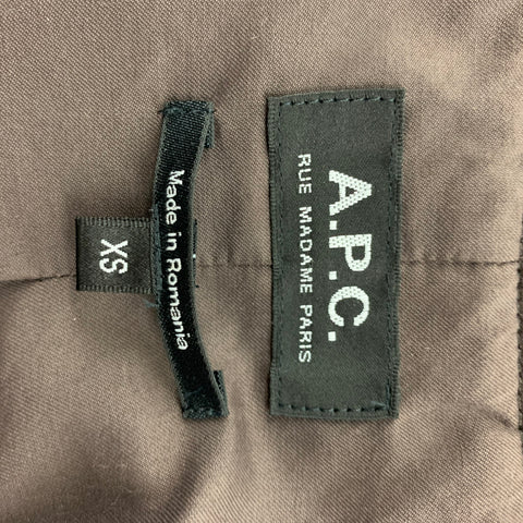 A.P.C. Size XS Brown Velvet Cotton Bomber Jacket