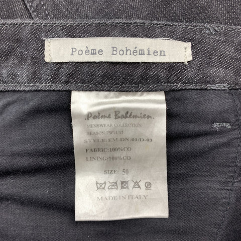 POEME BOHEMIEN Size 34 Black Denim Zip Fly Jeans