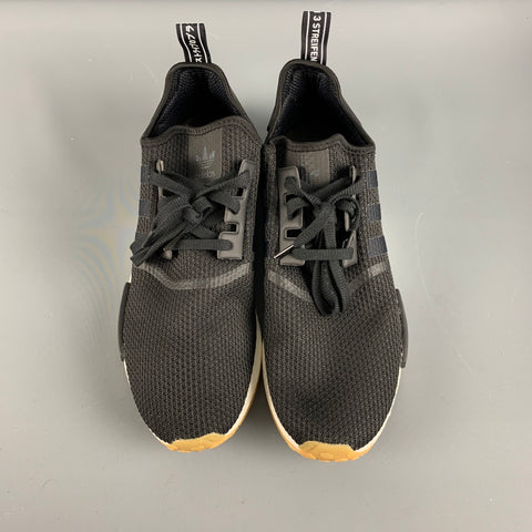 ADIDAS Size 13 Black Woven Nylon Lace Up Sneakers