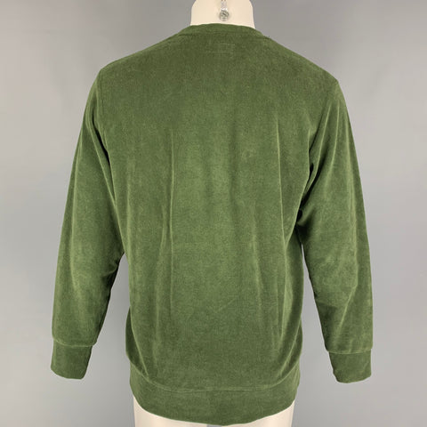 UNIVERSAL WORKS Size M Olive Cotton Polyester Crew-Neck Pullover