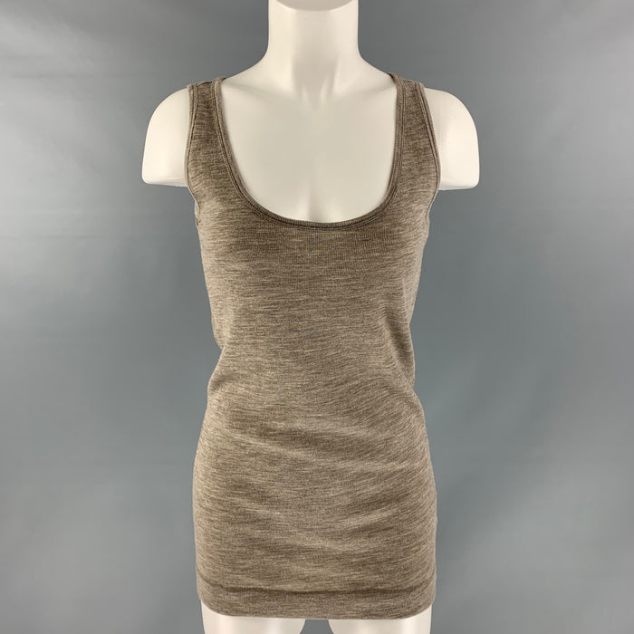 JIL SANDER Size M Taupe Wool & Angora Knit Top