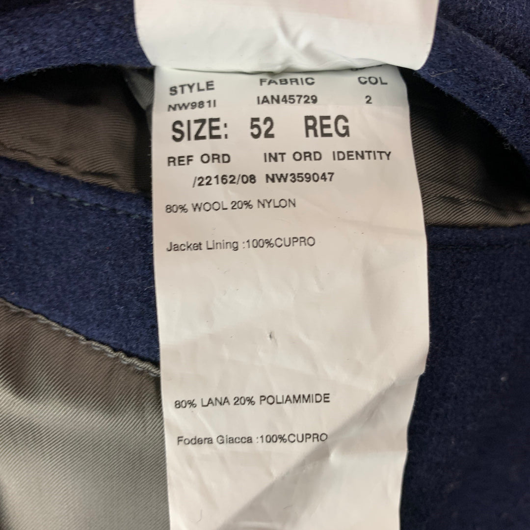 WOOSTER + LARDINI Size 42 Navy Wool / Nylon Double Breasted Peacoat