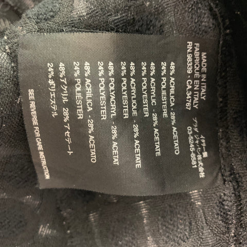 PRADA Talla 2 Falda acampanada con puntos de mezcla acrílica plateada negra