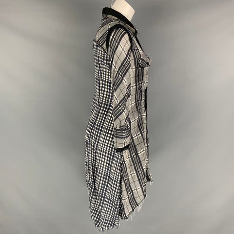 L.G.B Size S Grey Black Polyester Blend Plaid Shirt dress Dress