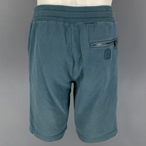 DOLCE & GABBANA Size 30 Teal Washed Cotton Drawstring Shorts