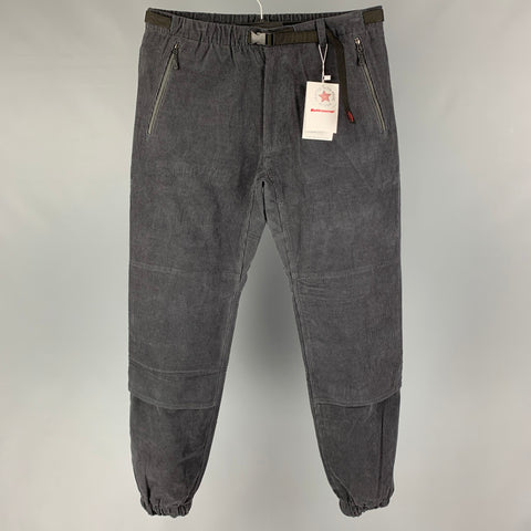 BATTENWEAR Size L Charcoal Corduroy Cotton Elastic Waistband Bouldering Pants
