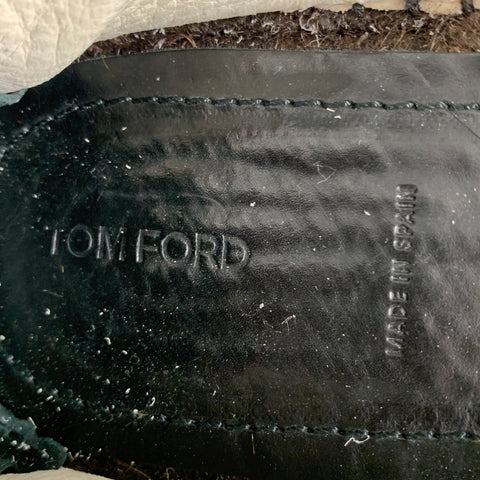 TOM FORD Size 11 Beige Solid Leather Espadrille Loafers