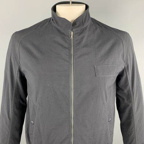 RAG & BONE Size 42 Black Solid Nylon Zip Up Jacket