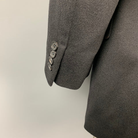 BROOKS BROTHERS by LORO PIANA Size 46 Black Cashmere Notch Lapel Sport Coat