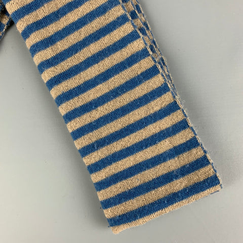 DRIES VAN NOTEN Grey Blue Stripe Wool Scarf