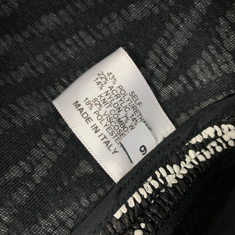 PROENZA SCHOULER Taille 6 Robe trapèze sans manches en mélange d'acrylique noir et blanc