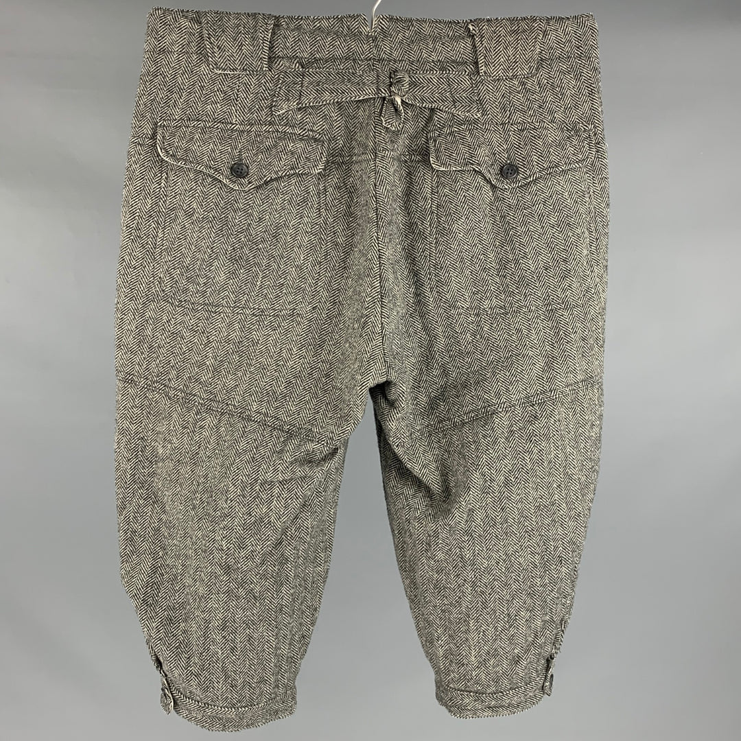 ENGINEERED GARMENTS Size 32 Black Off White Herringbone Wool Casual Pants