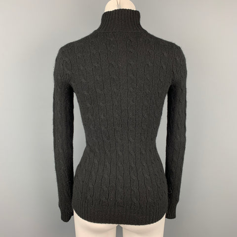 RALPH LAUREN Black Label Taille XS Pull en cachemire tricoté noir