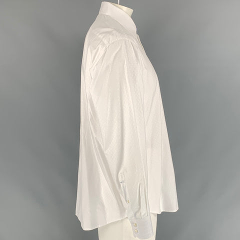 ROBERT GRAHAM Talla XL Camisa de manga larga con botones de algodón con estampado blanco