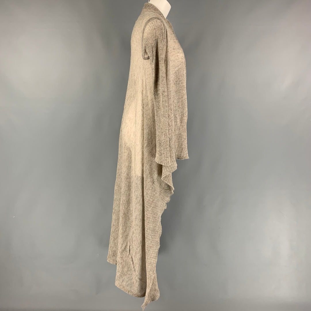 DRKSHDW GLITTER F/W 2017 One Size Light Gray Knitted Asymmetrical Cardigan