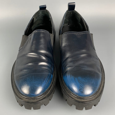 OPENING CEREMONY Size 11 Dark Blue Leather Slip On Loafers
