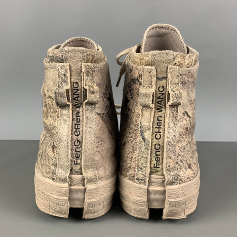 CONVERSE Size 10.5 Olive Canvas High Top Sneakers