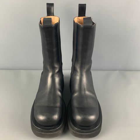 BOTTEGA VENETA Size 11 Black Pull On The Lug Boots