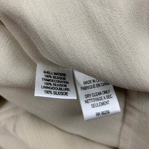 VERA WANG Vestido de cóctel con tirantes finos acanalados de seda musgo talla 6