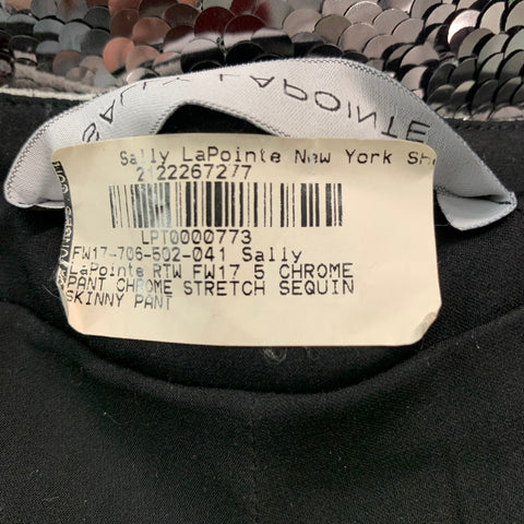 SALLY LAPOINTE Taille M Pantalon habillé à paillettes argentées