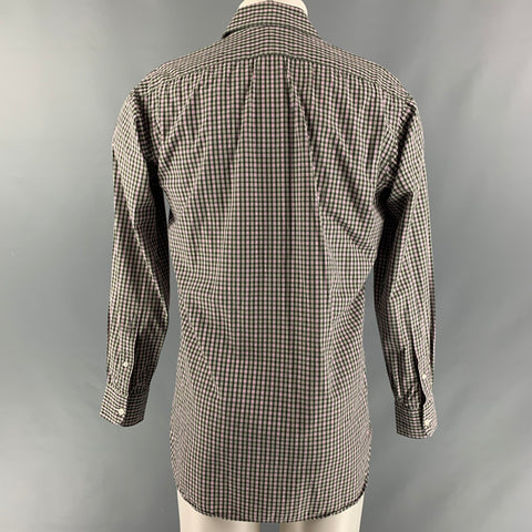 HAMILTON Taille S Chemise à manches longues en coton à carreaux vert et rose