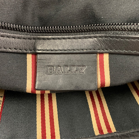BALLY Black Leather Shoulder Strap Square Messenger Bag
