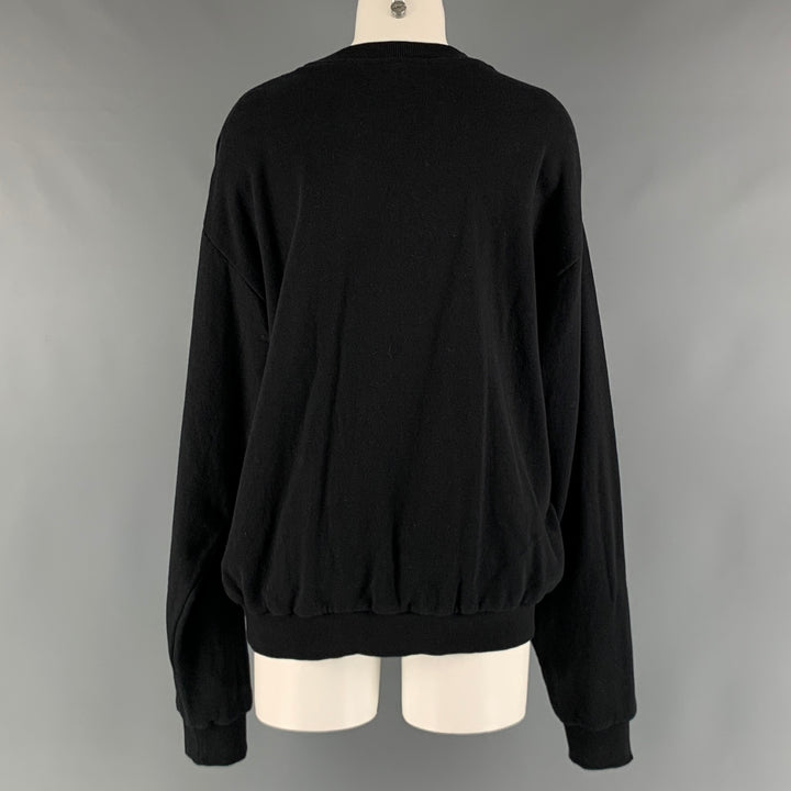 DAVID KOMA Taille XS Pull-over brodé en coton noir