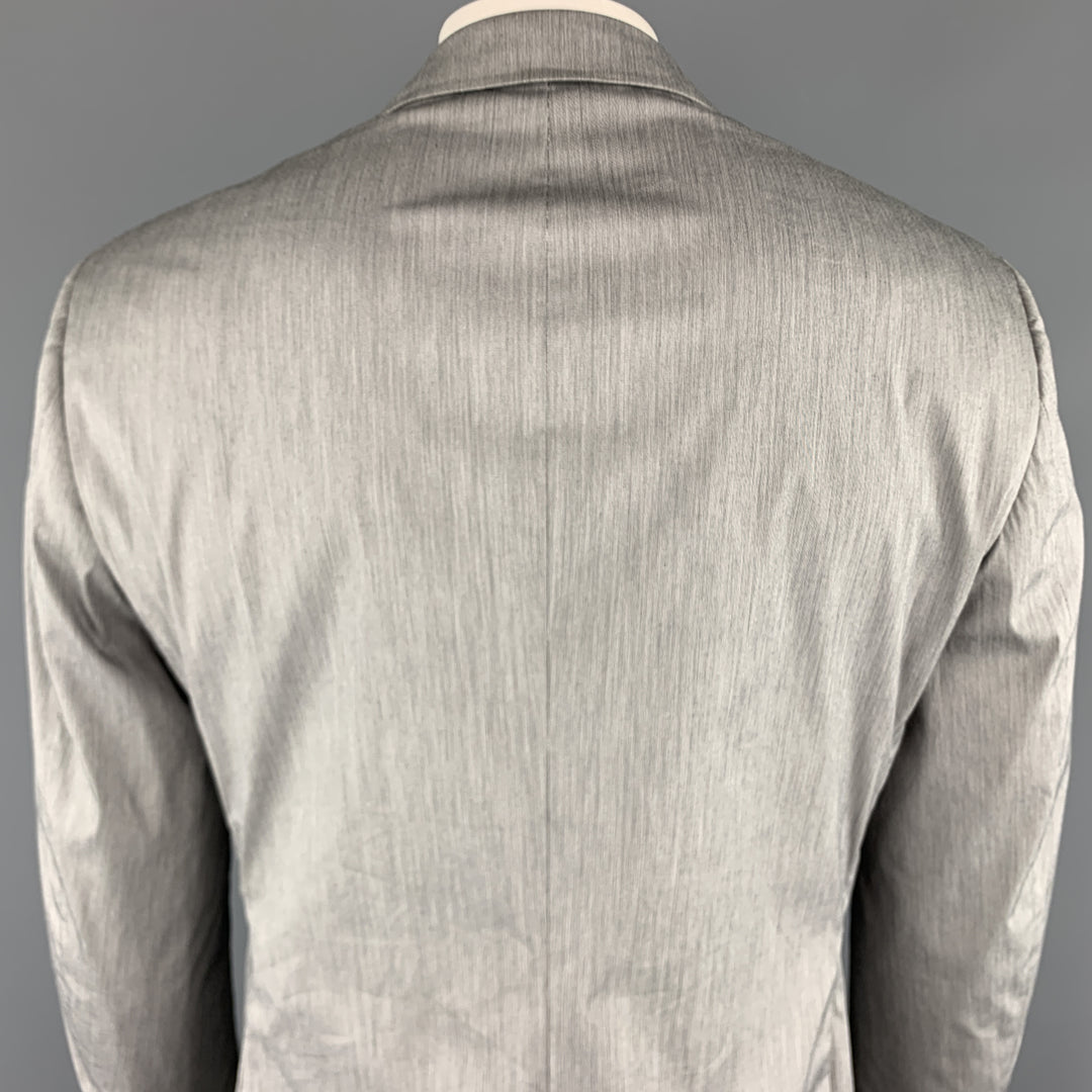 THEORY Size 44  Gray Heather Cotton Blend Notch Lapel Sport Coat Jacket
