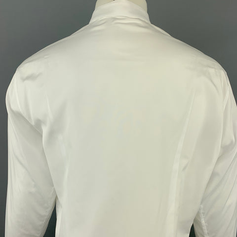 DIOR HOMME Bee Taille L Chemise à manches longues en coton blanc avec boutons cachés