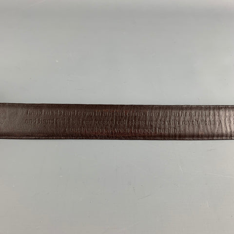 BILL LAVIN Soft Collection Size 34 Brown Embossed Leather Belt