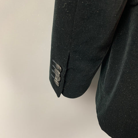 Z ZEGNA Size 44 Black Cotton Velvet Notch Lapel Sport Coat
