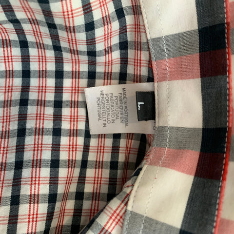 PS by PAUL SMITH Taille L Chemise à manches longues en coton à carreaux blanc et rouge