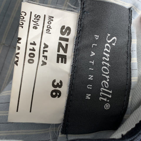 SANTORELLI Size 36 Navy Solid Wool Dress Pants