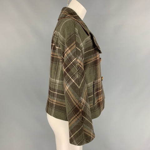 D&G by DOLCE & GABBANA Size 4 Olive & Black & Plaid Jacket