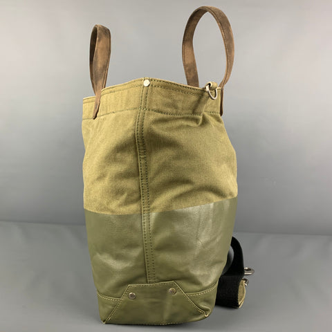 JACK SPADE Sac fourre-tout en toile enduite bicolore vert olive