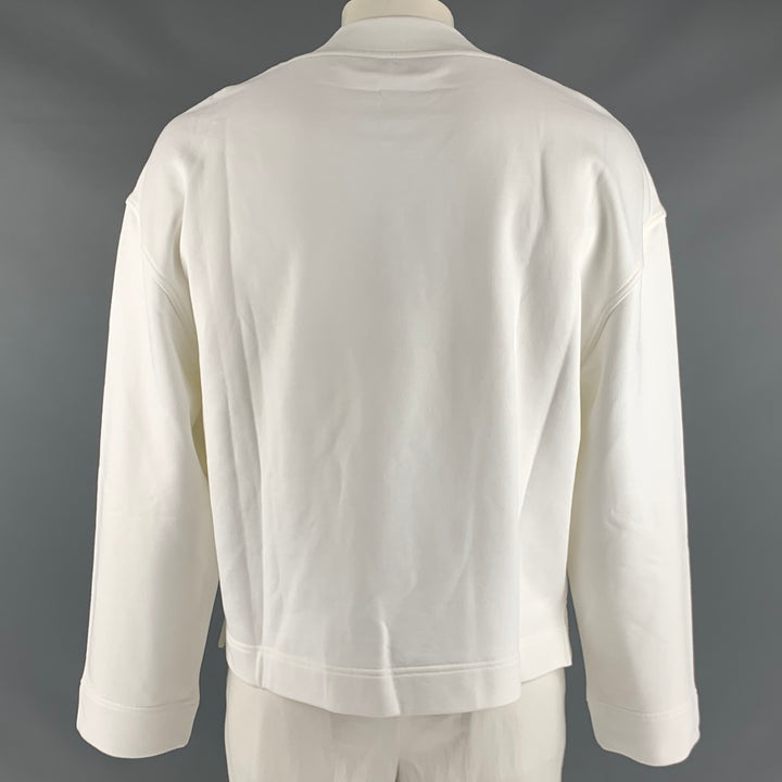 BURBERRY Talla L Sudadera corta de algodón liso blanco