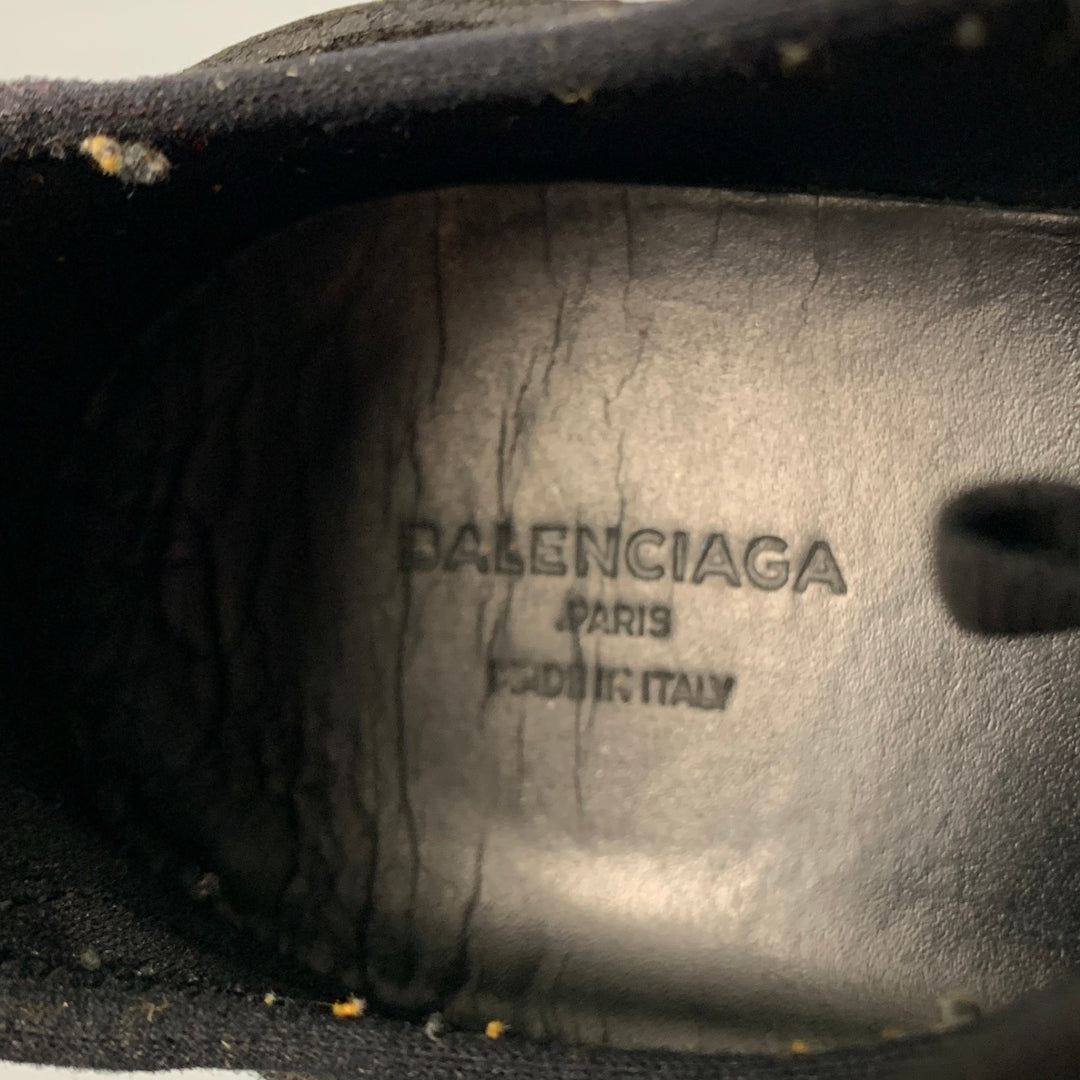 BALENCIAGA Size 11 Black Yellow Leather Athletic Sneakers