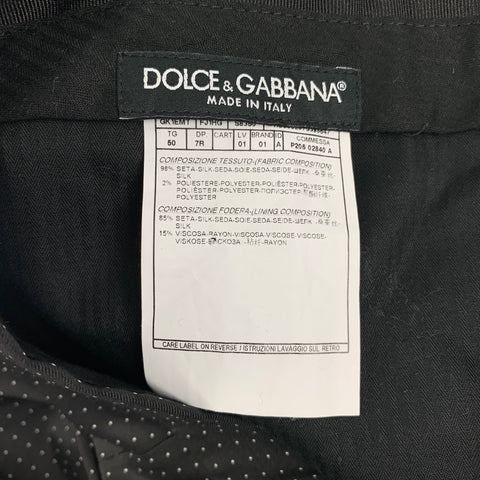 DOLCE & GABBANA Martini Size 40 Regular Black White Dots Silk Polyester 3 Piece Tuxedo Suit